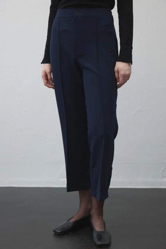 Navy Blue High Rise Flare Pant - 4