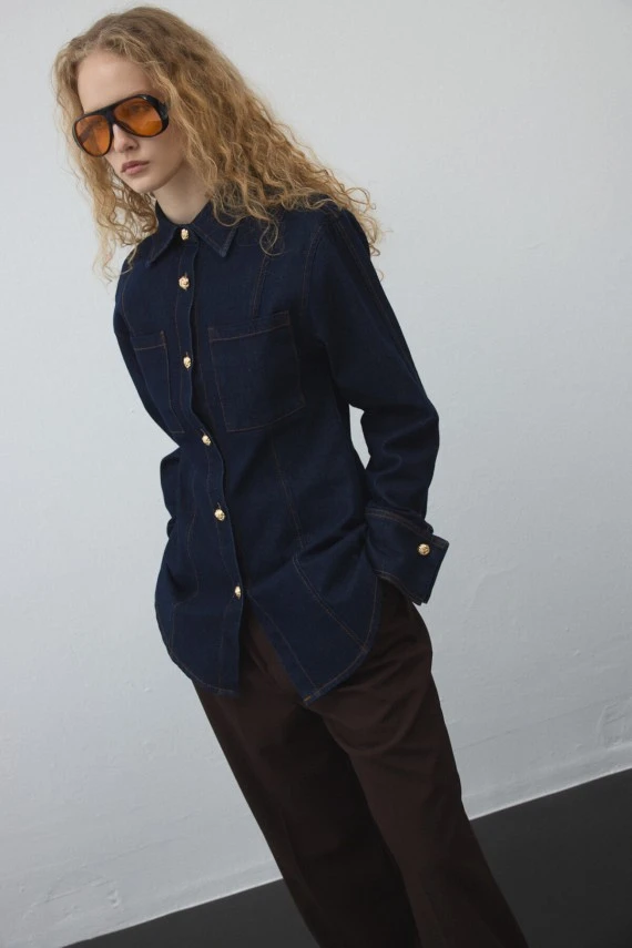 Denim Jacket with Stitch Detailing - 5