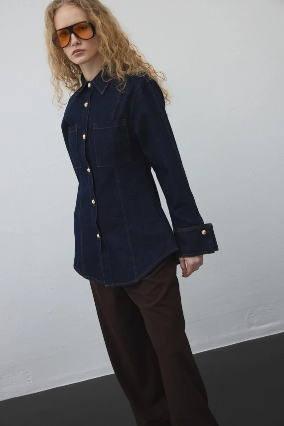 Denim Jacket with Stitch Detailing - 3