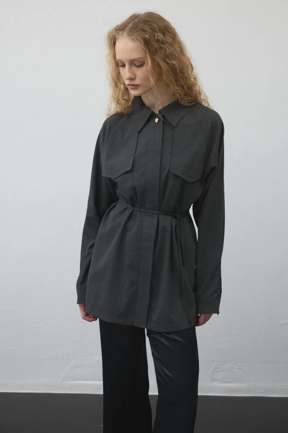 Charcoal Oversized Shirt - 1