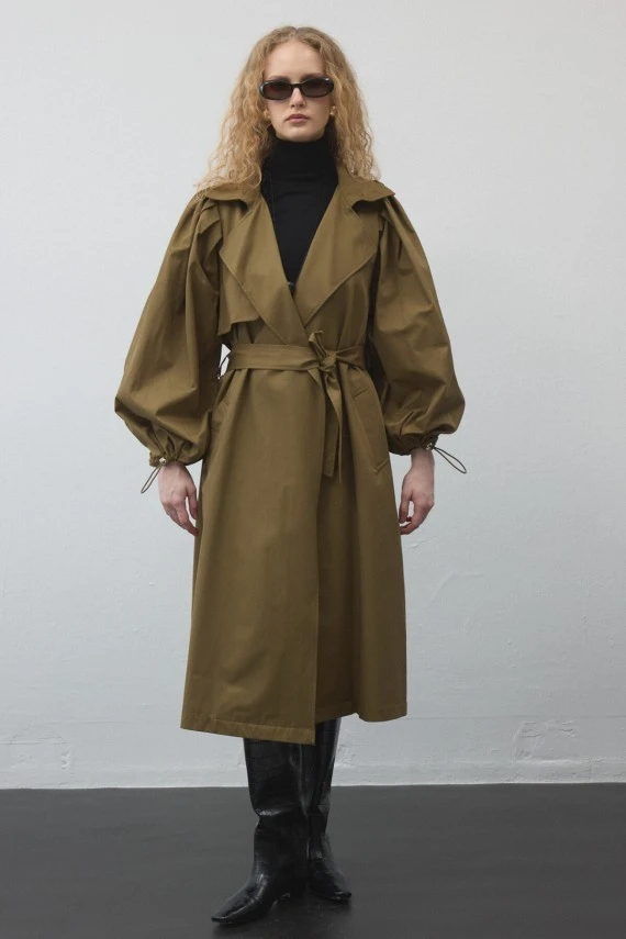 Haki Limited Balon Kol Trençkot - 2