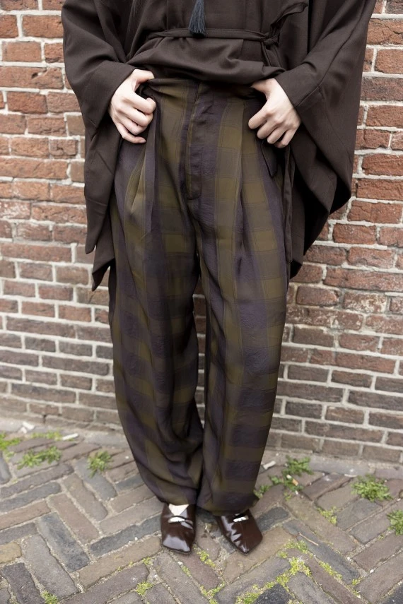 Checked Balloon Trousers - 3