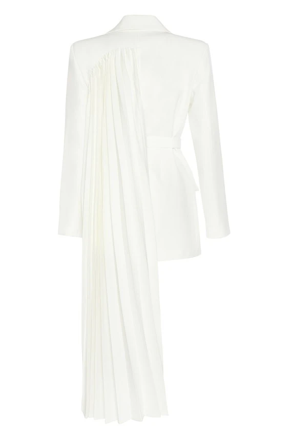 Ekru Pilise Detaylı Blazer - 7