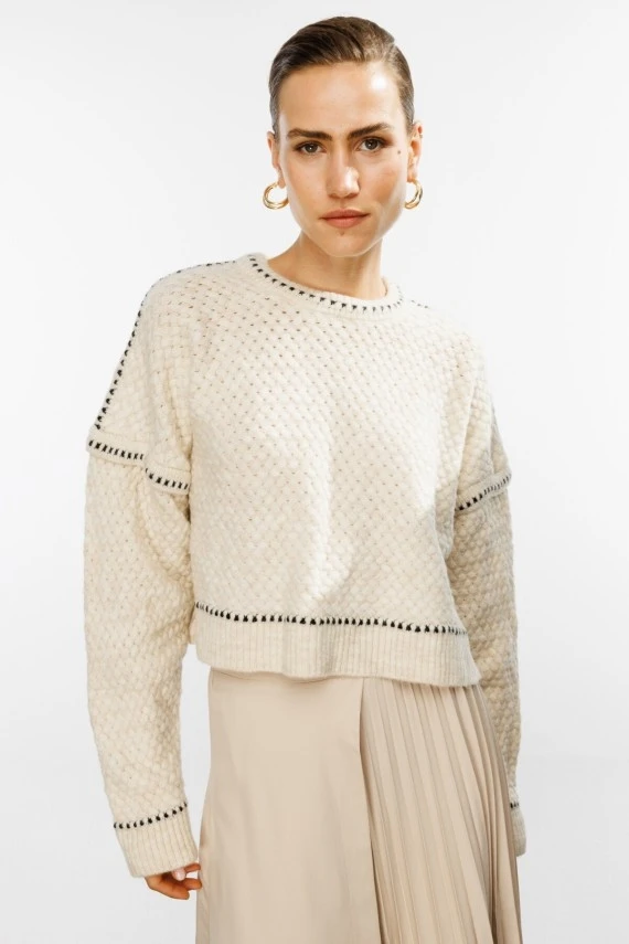 Beige Soft Knit Sweater - 3