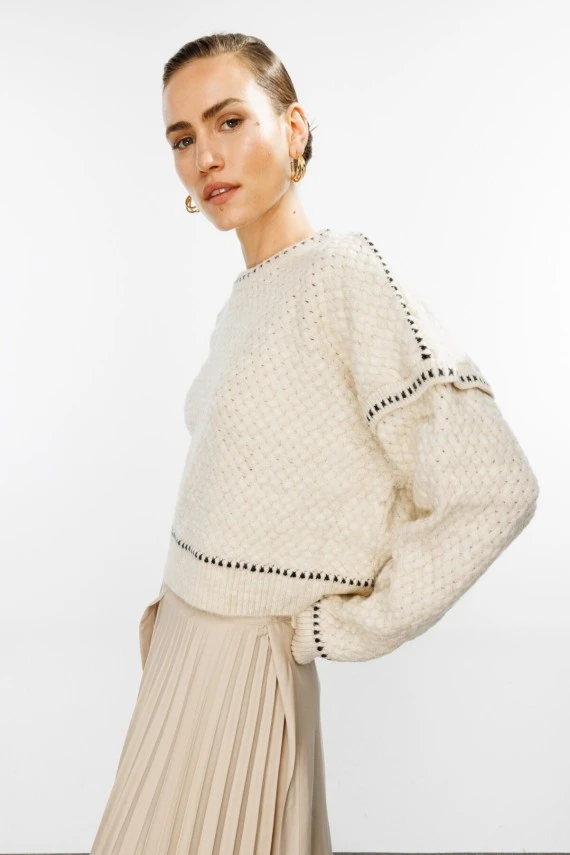 Beige Soft Knit Sweater - 4