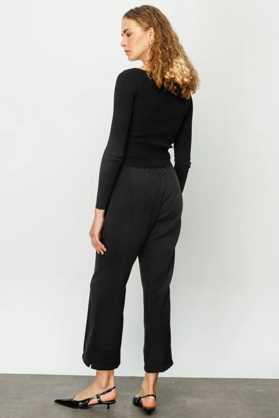 Black High Rise Flare Pant - 5