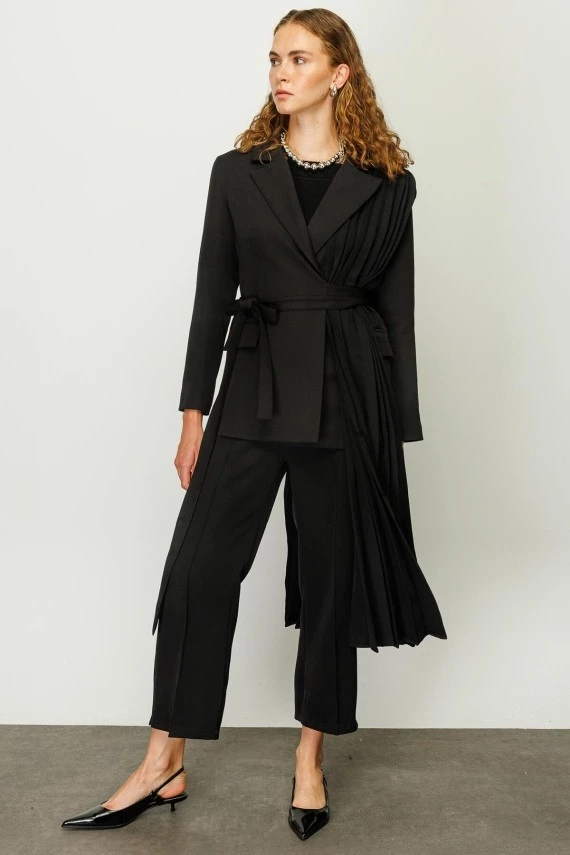 Black High Rise Flare Pant - 3