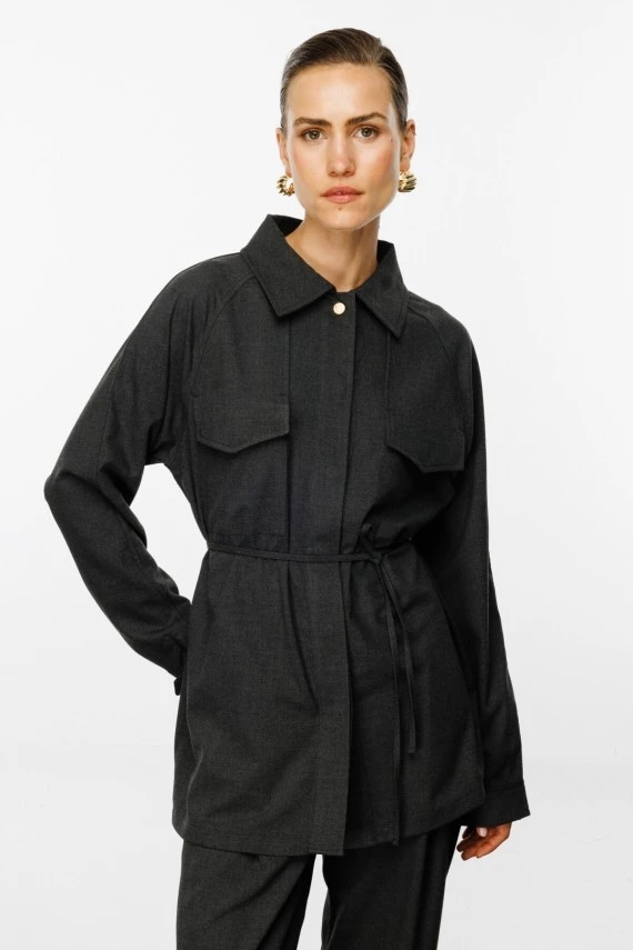 Charcoal Oversized Shirt - 3