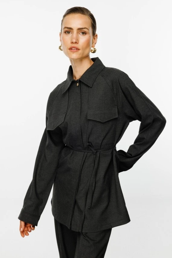 Charcoal Oversized Shirt - 1