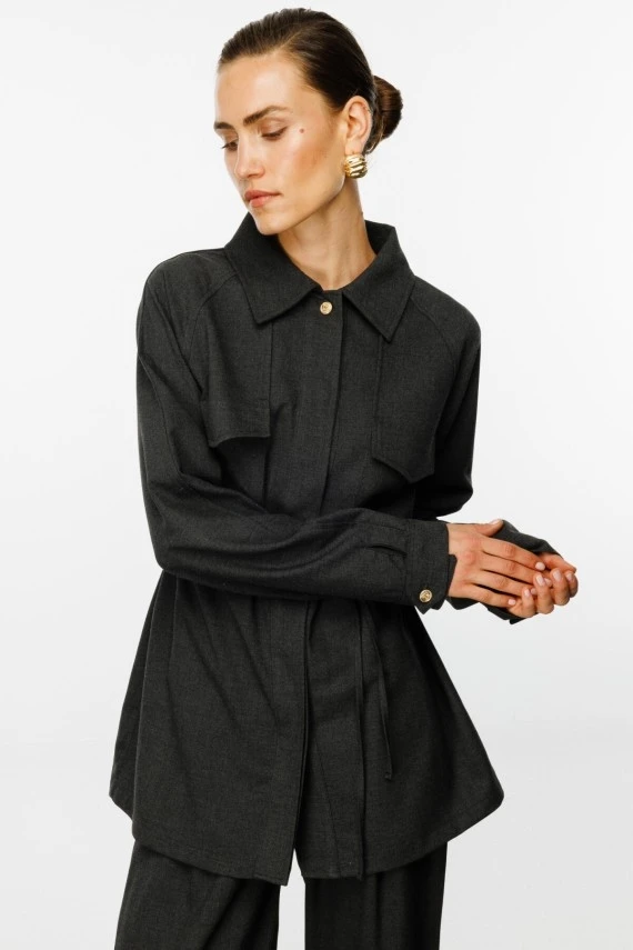 Charcoal Oversized Shirt - 2