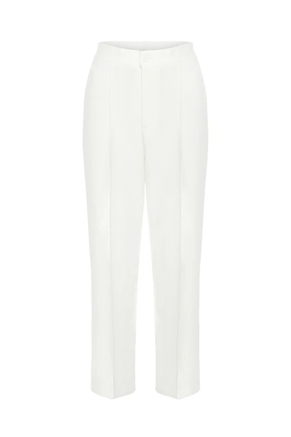 Ecru High Rise Flare Pant - 5