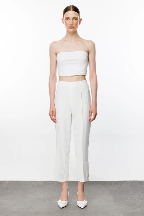 Ecru High Rise Flare Pant - 1