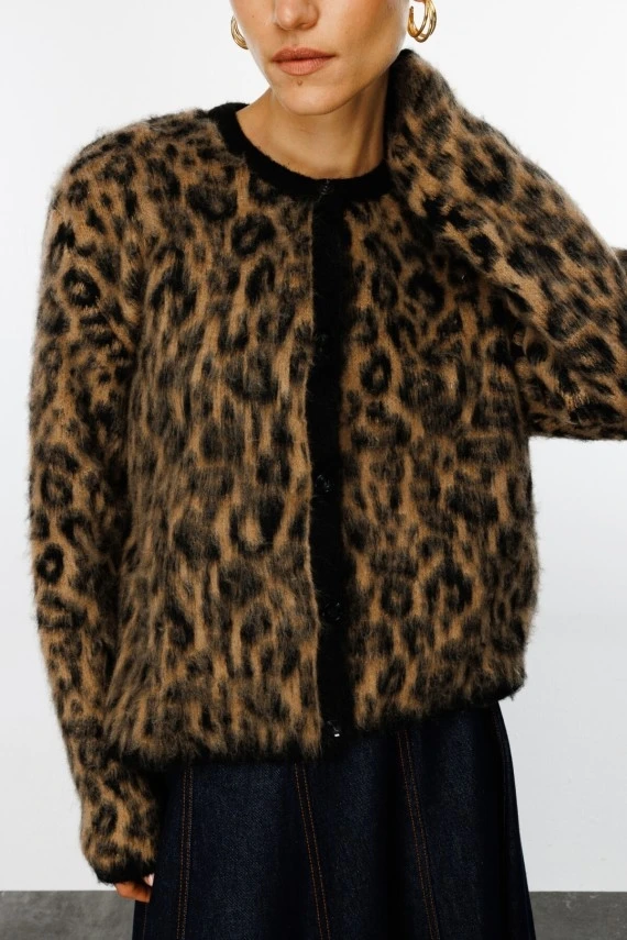 Leopard Print Cardigan - 4