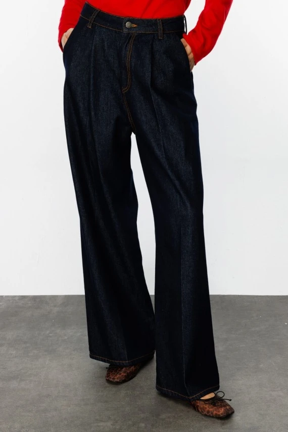 Straight Cut Denim Pants - 3