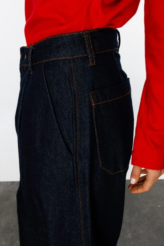 Straight Cut Denim Pants - 4