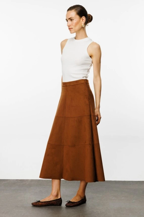 Suede-Look Skirt - 4