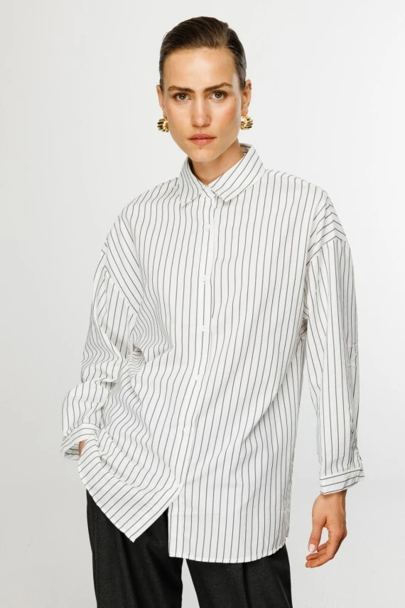 White Striped Shirt - 1